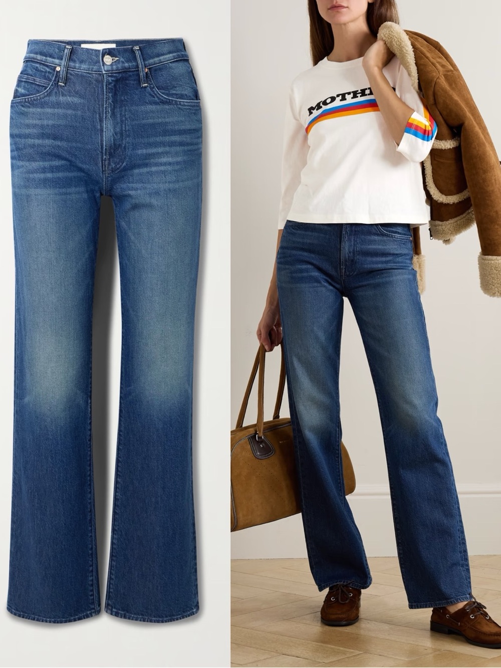 NWT MOTHER The Kick It Jeans Which is Witch Blue Size 24